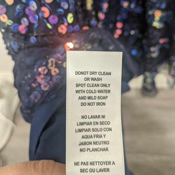 Adrianna Papell Spaghetti Sweetheart Navy Sequin Maxi Dress - Picture 13 of 15